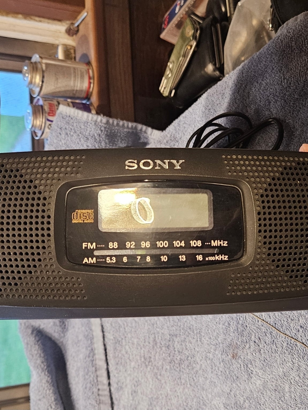 Sony Black Portable Clock Radio with FM/AM